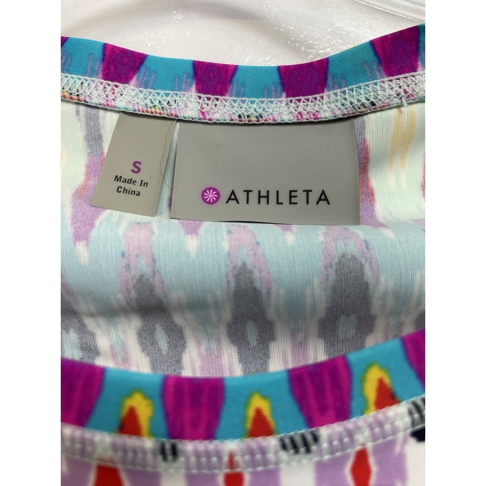 Athleta Womens Sz Small Multicolor Nylon Blend Pullover Shirt (AA12)MW/OTs - Picture 2 of 5